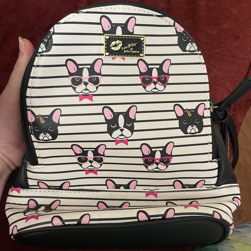 Betsey Johnson Black and White Striped Interior Bag